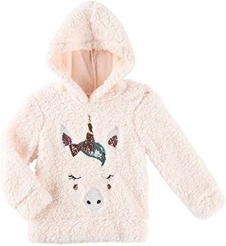 Miss Chievous Big Girls Sherpa Sequin Unicorn Hoodie Medium (10-12) Pink Tutu