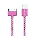 Go Beyond (TM) 6 Feet 30 Pin Nylon Braided Premium USB Charging Data Sync Cable for Apple iPod, iPhone, and iPad (6FT Pink Nylon Cable)