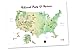 Scratch-off your National Parks of America - 100% Made in USA - Large Size 24Wx17H - Gold Scratchable - With Pick and Unique Gift Sticker