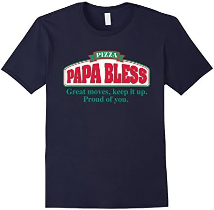 Mens Papa Bless Pizza - Funny Internet Meme Goofs T shirt Small Navy