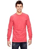 Comfort Colors Ringspun Garment-Dyed Long-Sleeve T-Shirt, Large, NEON RED ORANGE