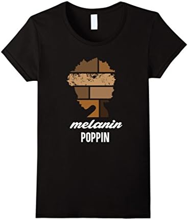 Women's melanin poppin shirt with illustration brown Graphic shades XL Black