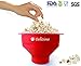 The Original Delizioso Microwave Popcorn Popper, Keep Your Figure Without Having to Give Up the Pleasure - Free E-Book & Popcorn Cups Include (Red)
