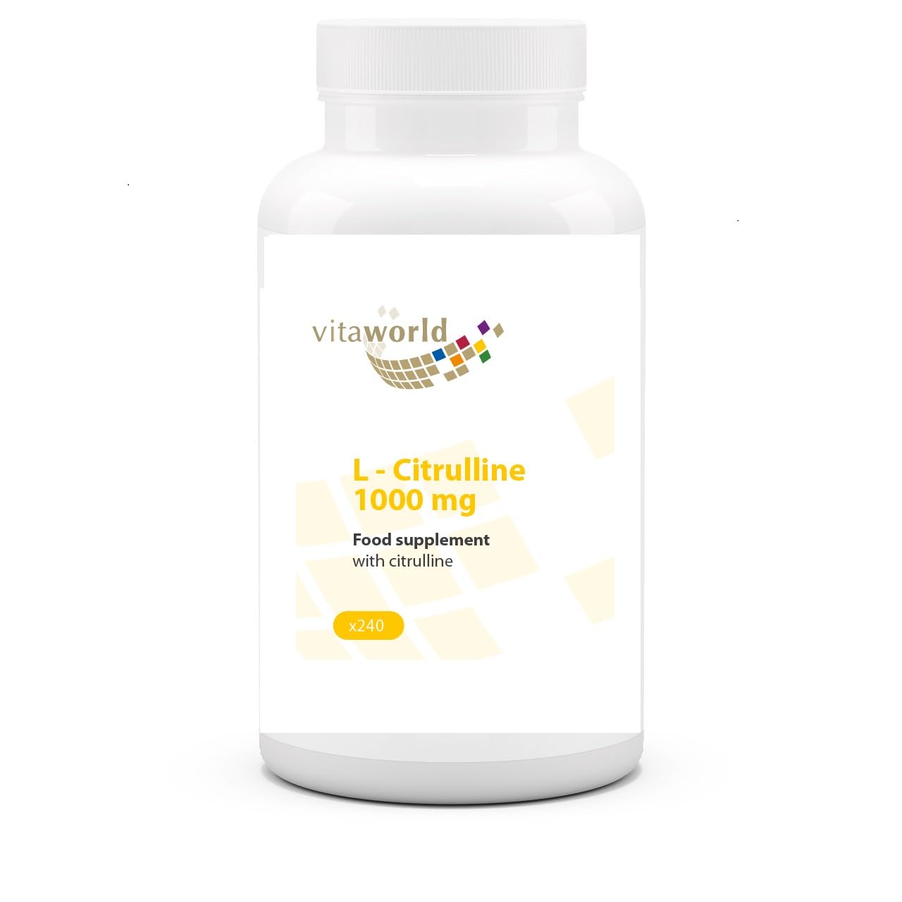 Vita World L-Citrulline 1000 mg 240 Tablets l Highly dosed 1000 mg - citrulline per Tablet l Vegetarian