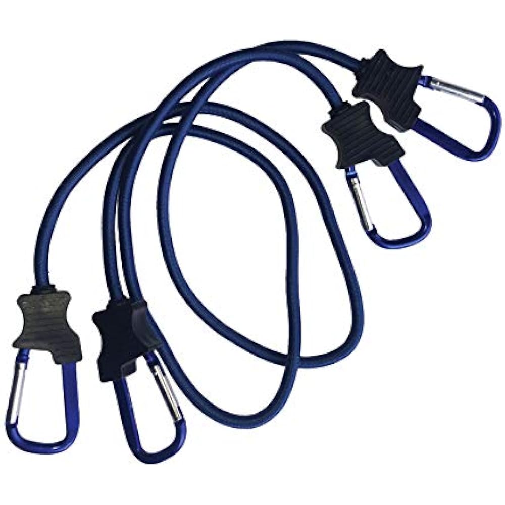Bungee Cords With Carabiner Hooks (Set Of 2) 3ft Heavy Duty Tie Downs