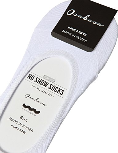 OSABASA Women’s Premium No Show Socks with Non Slip Grip-3 pair WHITE Large (SET3KWMS09) - Thumbnail 6