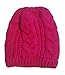 Always Eleven Vibrant Color Satin Lined Knit Beanie Hat (Pink)
