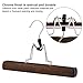 SONGMICS 12 Pack Wooden Pants Hangers, Premium Solid Wood with Non-Slip Felt, Hold Pants Tightly, Smooth Finish Wood Skirt Hangers, with 360° Swivel Hook, Dark Walnut UCRW07V12