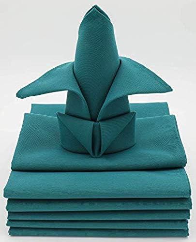 Oversized 20x20 Polyester Cloth Napkins for Wedding Party Restaurant Dinner - Washable and Durable - Set of 12 (Teal)