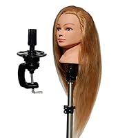 HairZtar 100% Human Hair 26-28" (Super Long) Mannequin Head Hairdresser Training Head Manikin Cosmetology Doll Head with Clamp (RACHEL + Clamp)