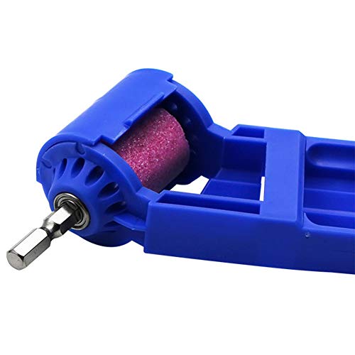 qiguch66 Drill Bit Sharpening Tool, Portable Drill Bit Grinder, Iron-Based Bit for Grinding, 2-12.5mm Drill Bit Sharpener, with Wrench and Grinding Wheel Blue