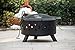 30in Outdoor Fire Pit with BBQ Grill, Large Size Bonfire Burning Wood Grill, for Patio Backyard Camping Ranch Family Firepit Cooking Grill, Round Fire Pit Cover, Black