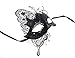 Masquerade Mask Venetian Butterfly Shiny Metal Mardi Gras Mask Multicolor (One size, Black)