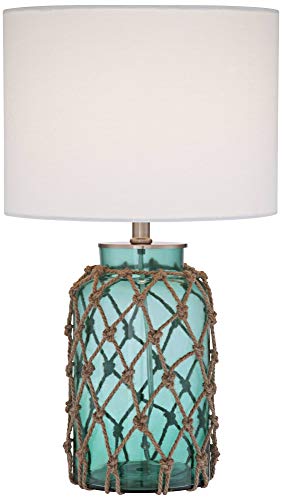 Crosby-Nautical-Accent-Table-Lamp-Coastal-Blue-Green-Glass-Rope-Net-Off-White-Drum-Shade-for-Living-Room-Family-Bedroom-360-Lighting Crosby Nautical Accent Table Lamp Coastal Blue Green Glass Rope Net Off White Drum Shade for Living Room Family Bedroom…