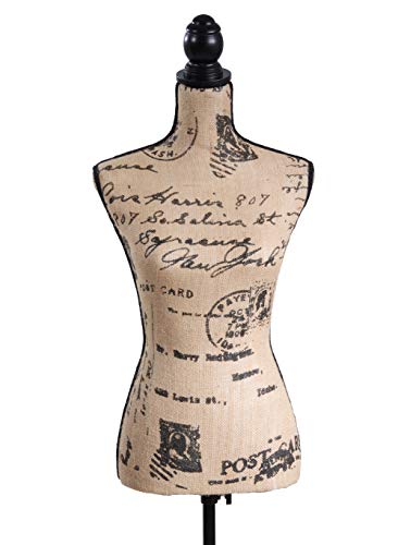 Female Mannequin Torso Dress Form Black Tripod Stand Monogram Style Dress Jewelry Display