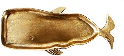 Colias Wing Home Decoration Desk Ornaments-Golden Whale Shape Stylish Design Resin Trinkets Tray Necklace Earrings Rings Stand Display Organizer Holder Jewelry Holder Decor Dish Plate