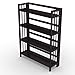 Stony Edge 4-Tier Folding Bookshelf | Espresso Wood Finish | 45x32x11.5 Inches | Book Shelf for Books and Trinkets | No Assembly Required | Foldable & Small Bookshelf for Home and Office