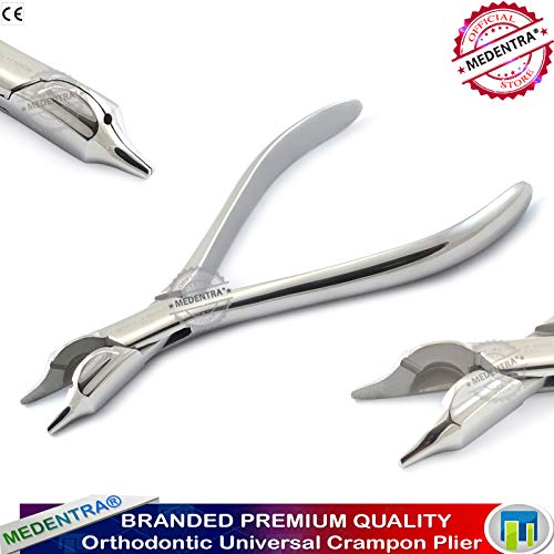 MEDENTRA Orthodontics Universal Crampon Pliers Dental Serrated Jaws for Bending - Forming Wires Cutting Adjusting and Contouring Archwire Pins Laboratory Instruments