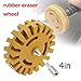 Wheel Car Decal and Sticker Remover with Drill Adapter Kit 4 inch Rubber Graphics Removal Tool for Removing Pinstripes, Stickers, Adhesive Vinyl Decals