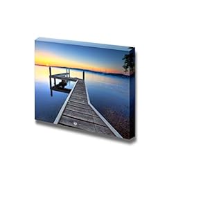 Beautiful Scenery View of Sun Setting on The Horizon at Belmont View from The Jetty - Canvas Art Wall Art - 12" x 18"