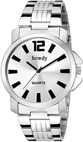 Howdy Analog Stainless Steel Strap Men's Watch (Silver)
