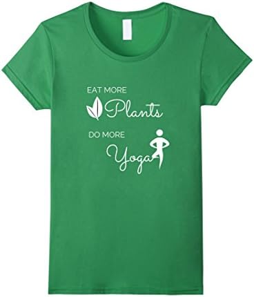 Womens Eat More Plants Do More yoga T-Shirt by Higher Living Yoga Medium Grass