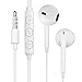 3.5mm Wired Earphones, White In-Ear Stereo Headphones with Mic Headset for iPhone/Sony/Sumsung etc (EVN7801A)
