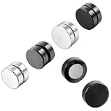 Men,Women's 8mm 10mm Stainless Steel Stud Earrings Silver Black Plug Expander Non Pierce Body Jewelry Magnetic