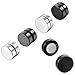 Men,Women's 8mm 10mm Stainless Steel Stud Earrings Silver Tone Black Plug Expander Non Pierce Body Jewelry Magnetic