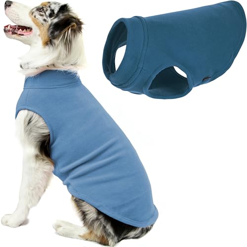 GOOBY Pull en Polaire Extensible, Gilet pour Chiens, Bleu Acier, Taille 4XL
