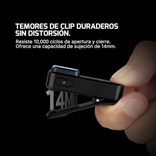 Oclip Mini Linterna de Clip Luz Roja y Blanca 300LM 70M
