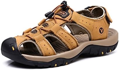 VENSHINE Mens Sports Sandals Summer Leather Outdoor Fisherman Beach Walking Hiking Sandals