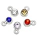 HOUSWEETY 50PCs Silver Tone Mixed Rhinestone Pendants 8x5mm(3/8