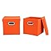 Household Essentials 32-1 Decorative Storage Cube Set with Removable Lids | Orange | 2-Pack