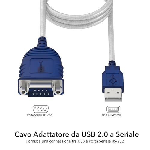 SABRENT USB to Serial Cable [9 Pin] DB 9 RS 232 Male Converter Prolific Chipset with Hex Nuts, [Windows 11/10/8.1 8/7/VISTA/XP, Mac OS X 10.6 and Later] 0.7m (CB-DB9P)