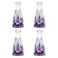 Lewondr Glass Diffuser Bottles, 4PCS 5.7" High 150ml 5.1fl oz Diffuser Bottles for Reed Diffuser Refill Conical Replacement Aroma Bottles Diffusers Vase for Aromatherapy DIY Home Use, Purple