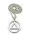 NYFASHION101 Hip Hop Rapper's Triangle Ring Pendant 3mm Rope Chain Necklace, Silver-Tone, 24