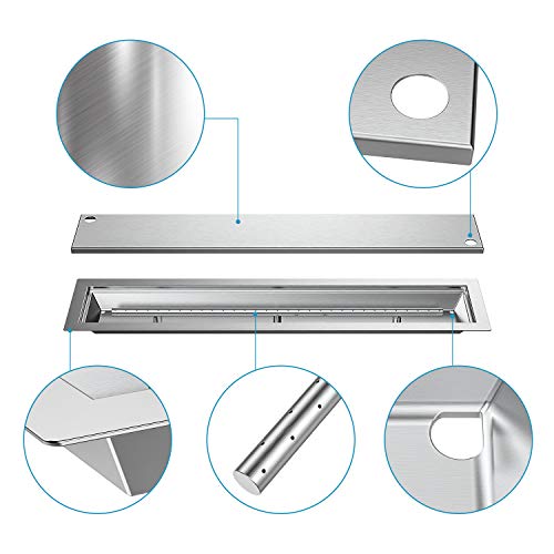 Skyflame Linear Stainless Steel Dropin Fire Pit Pan and Burner with