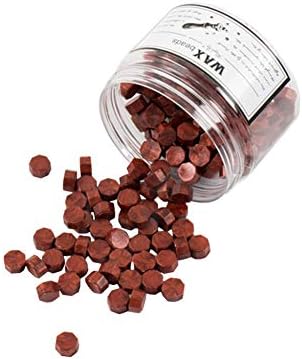 Eudola Sealing Wax Beads Canned Sealing Wax Octagon Sealing Wax Beads Multicolor Sealing Wax Beads 170 Pieces for Envelope/Decoration/Invitation Card Red