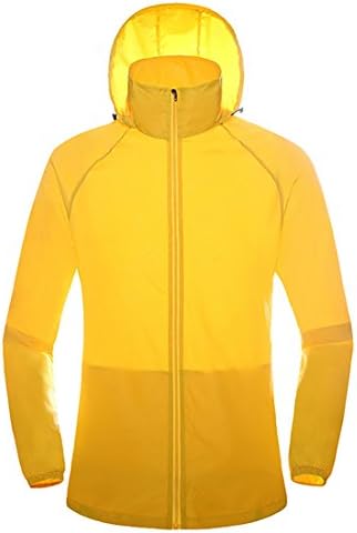 Shoptourismkit YBE Women Hooded Quick Dry Hiking Camping Shirts Summer Outdoor Sport Breathable Thin Fishing Jackets (Yellow, XS)
