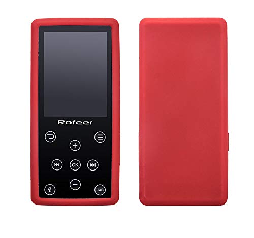 Fromsky Case for Rofeer MP3 Player, Silicone Skin Protective Cover Case with Tempered Glass Screen Film Screen Protector (Red) - Thumbnail 5