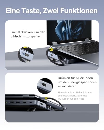 Baseus Laptop Docking Station Stand, 12 in 1 HUB Triple 4K Display, HDMI/DP, 10Gbps USB A/C, Fast Data Transfer, PD 100W, Ethernet, TF/SD, Docking Station USB C with Stand for Windows