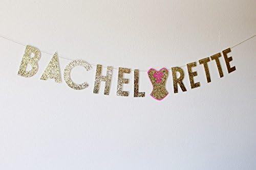 Bridal Shower Bachelorette Banner in glitter gold