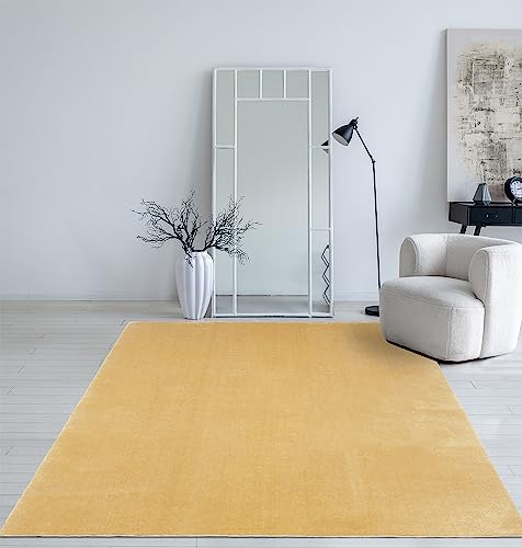 Mia´s Teppiche Taos – kuscheliger Kurzflor Teppich in Felloptik, super Soft & waschbar bis 30°C, mit Anti-Rutsch-Unterseite, Wohnzimmer & Schlafzimmer