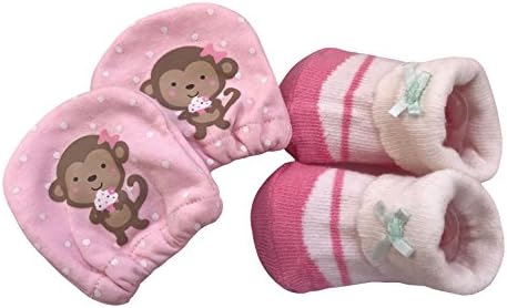 CAcB New Born Girl Mitten &amp; Bootie Set