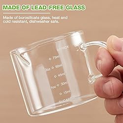 Mfacoy 2 Pack Espresso Glass Measuring Cup, 75ML