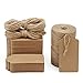 Brown Hang Tags, 200PCS Segarty Gift Tags with 393 Feet Twine String and Rectangle Blank Kraft Paper with Holes, Vintage for Handmade Christmas Thank You Birthday Father's Day Gift Tag