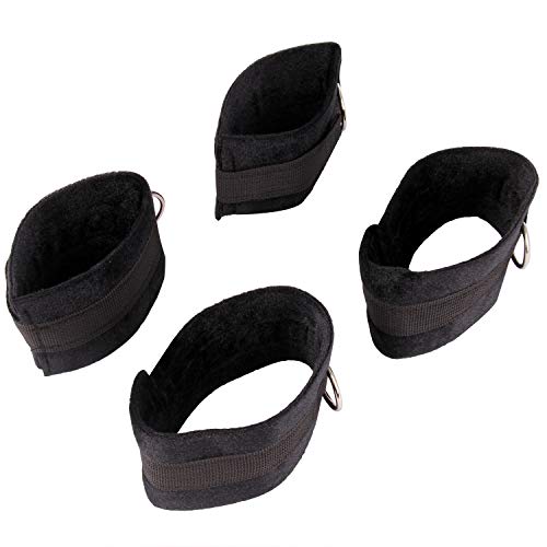 Furry Handcuff Under The Bed Nylon Straps Adjustable Handcuffs with Ankle and Wrist Cuff