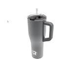 iROCKER MAG CUP - 40 Fl Oz Insulated Stainless Steel Tumbler with MAGTITE Magnetic Puck &ndash; Flip &amp; Sip Lid, Ceramic-Lined, Powder-Coated, Dishwasher Safe &ndash; Secure Attachment for iLAND Floats - Grey