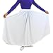 Danzcue Womens Long Full Circle Dance Skirt, White, L/XL